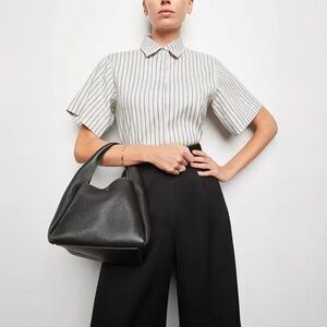 G. LABEL BY GOOP - Vargas Striped Button-up - Navy and Oat